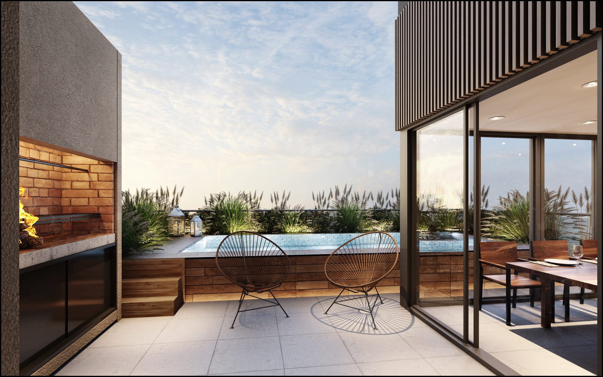 Terraza con vista panorámica